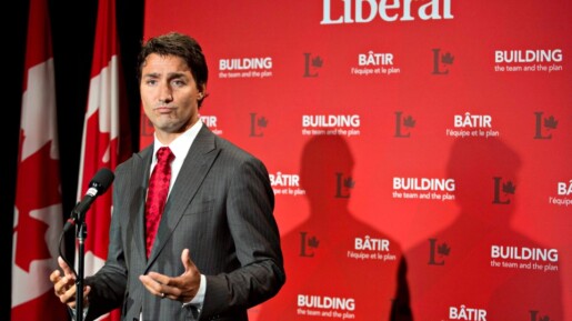 Trudeau speaking Elect Conservatives